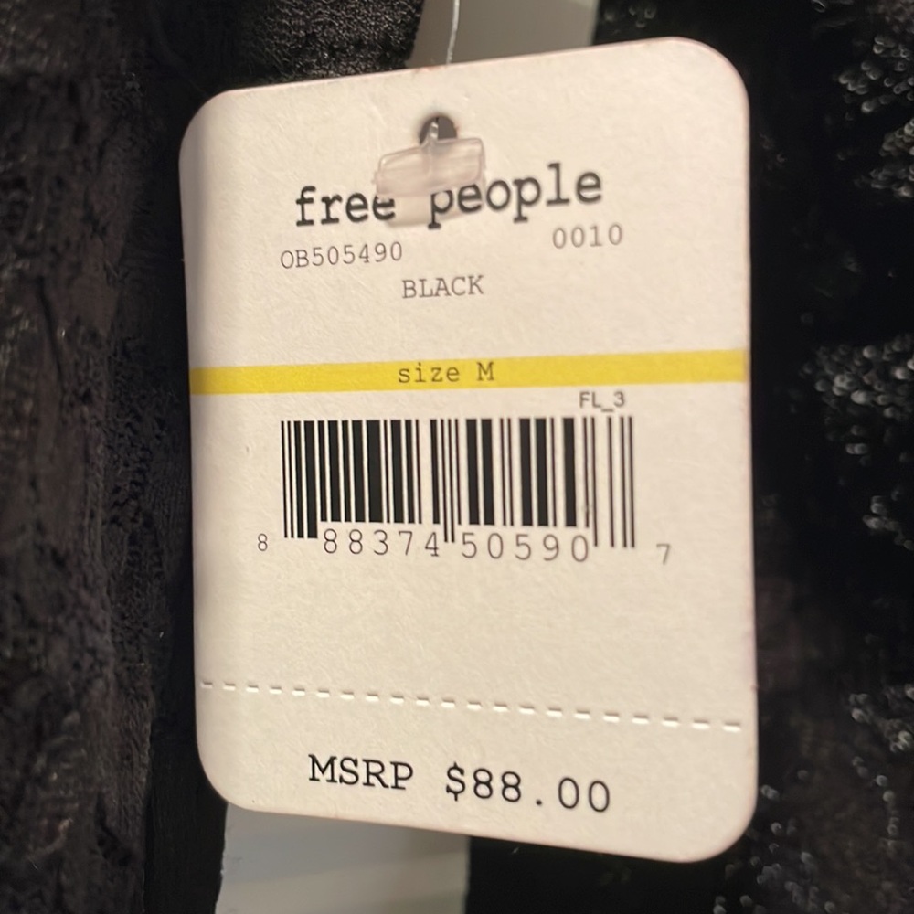 Free People black lace thong bodysuit M - Picture 2 of 2